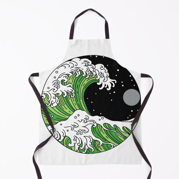 Item preview, Circular Japanese Wave with Night Sky Aro. Aromantic Pride designed and sold by Subtle Pride Shop.