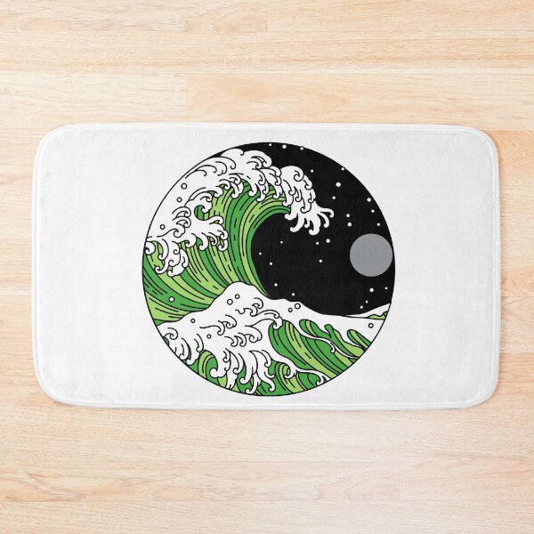 Item preview, Circular Japanese Wave with Night Sky Aro. Aromantic Pride designed and sold by Subtle Pride Shop.