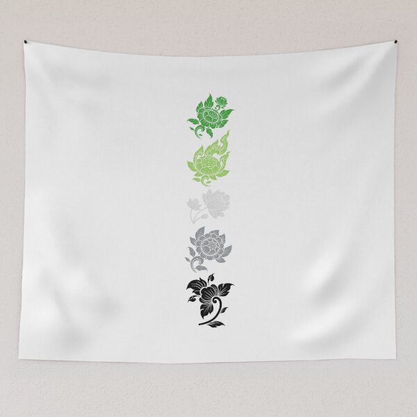 Item preview, Asian Flower Art Aro. Aromantic Pride designed and sold by Subtle Pride Shop.