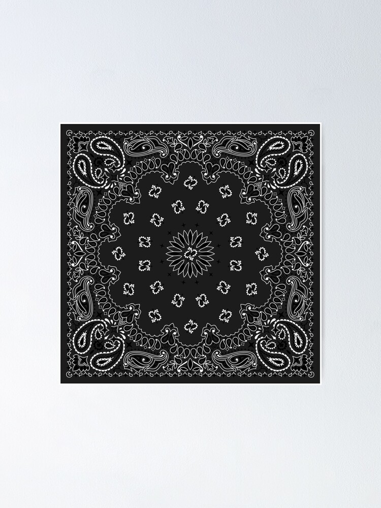 Black Paisley Bandana Sale CoLoRLifeDesign Poster by | for Redbubble Style