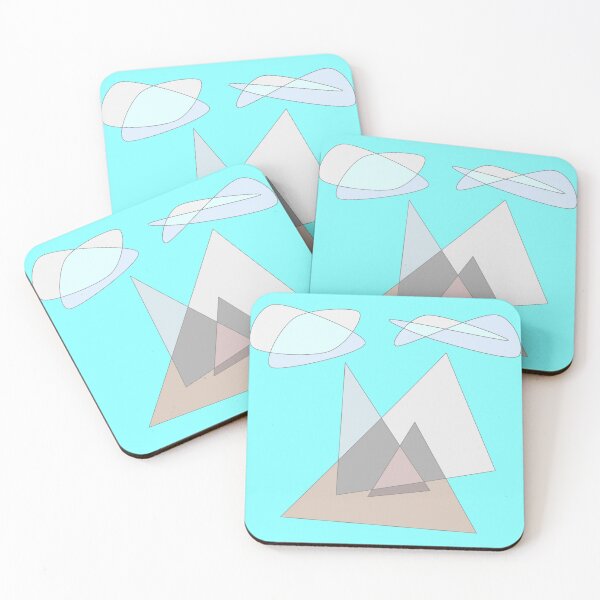 Item preview, Abstract Geometric Shapes Mountains and Clouds Color Blocking   designed and sold by DeannesStore.