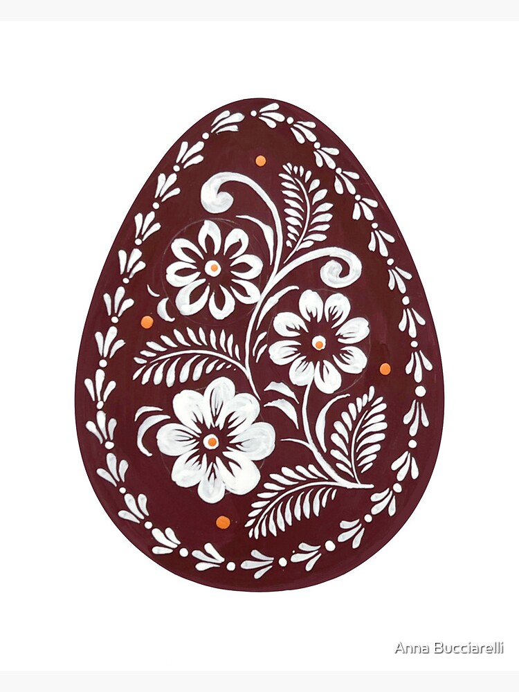 Chocolate Easter Egg - Ukrainian Folk Art Design Pysanka Greeting Card for  Sale by Anna Bucciarelli