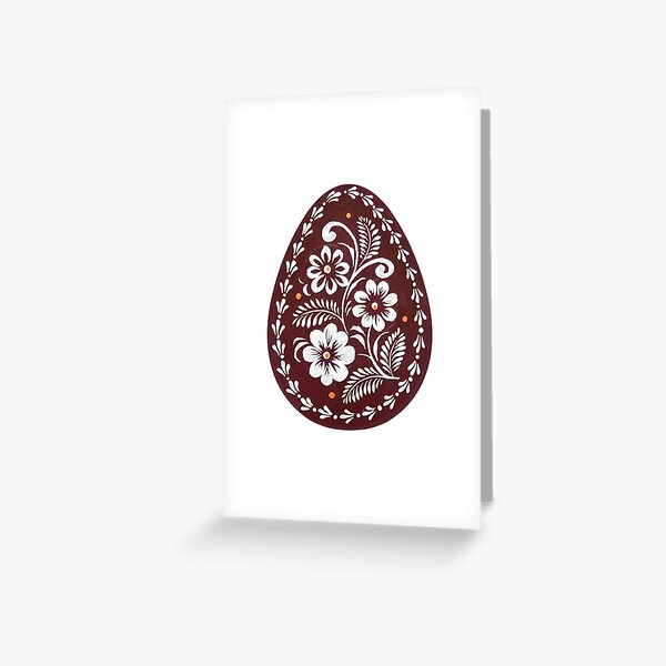 Chocolate Easter Egg - Ukrainian Folk Art Design Pysanka Greeting Card for  Sale by Anna Bucciarelli