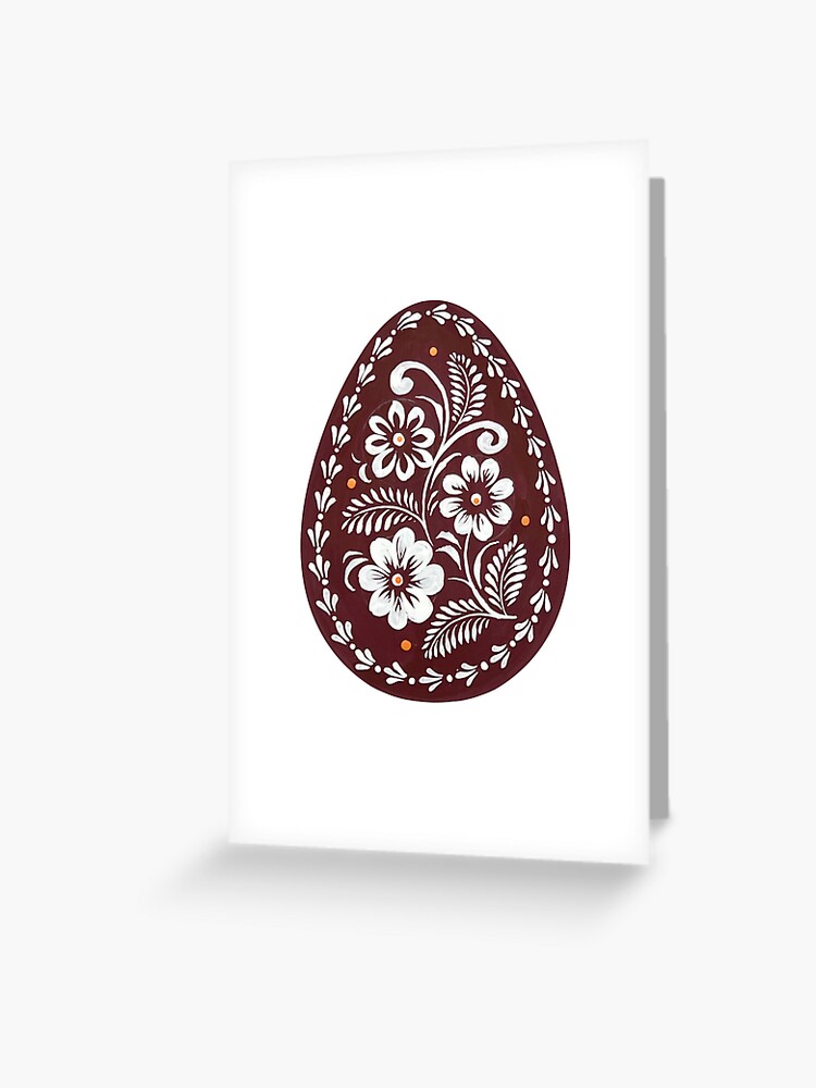 Chocolate Easter Egg - Ukrainian Folk Art Design Pysanka Greeting Card for  Sale by Anna Bucciarelli