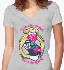 Thug Usagi. Women's Fitted V-Neck T-Shirt