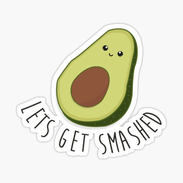 Avocado Stickers Stickers Funny Stickers Silly Stickers Luggage Stickers  Water Bottle Stickers SMOOTH SURFACE Stickers Fun Stickers 