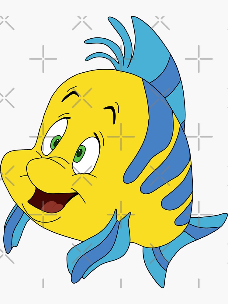 Little mermaid flounder kids vinyl sticker decal cartoon 10