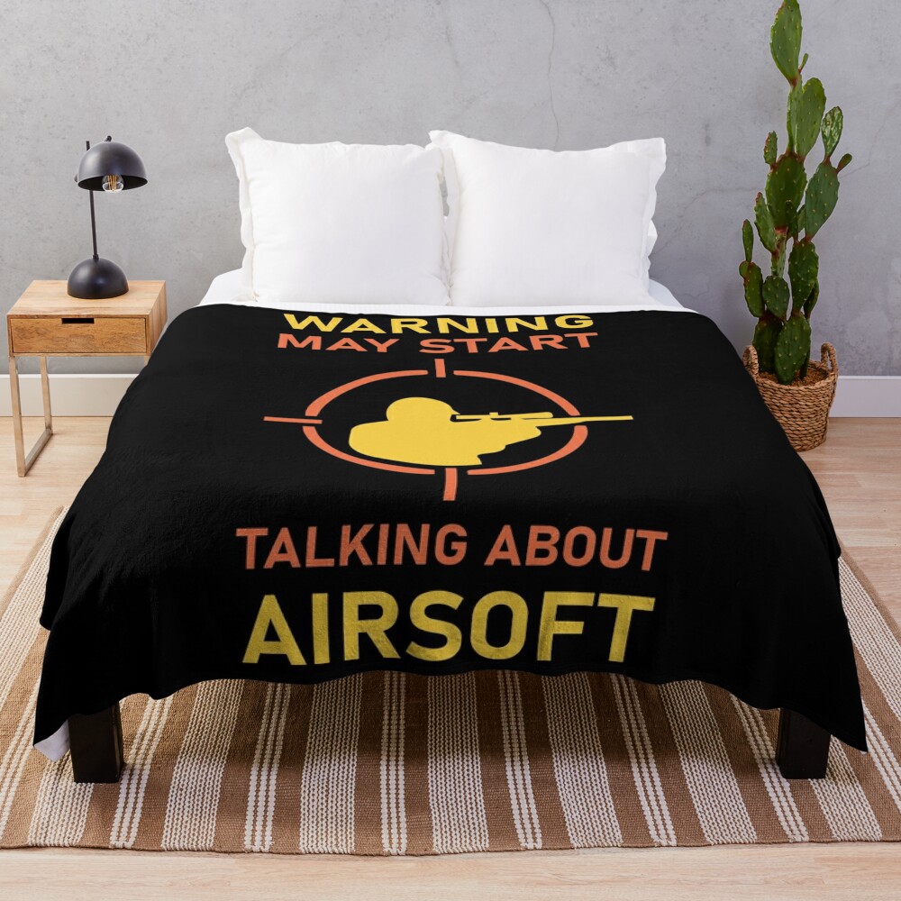 Top Popular Warning may start talking about airsoft Throw Blanket Bl-1P6NOEFK
