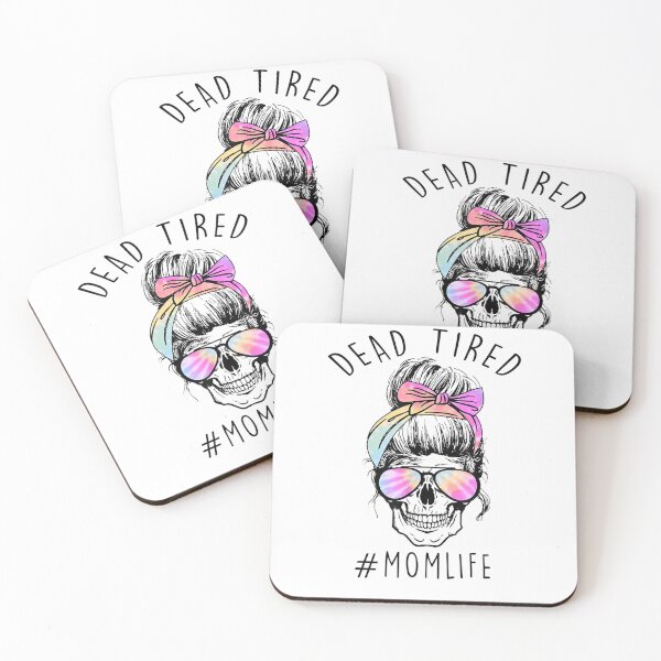 Item preview, Mom Life Mama Life Messy Bun Dead Tired Mama Skull funny designed and sold by Kezichy.