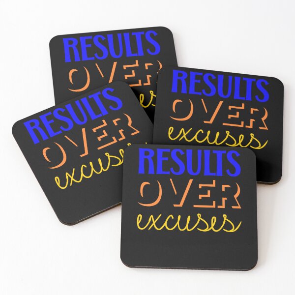 Item preview, Results Over Excuses Black Background designed and sold by artfulnotebook.
