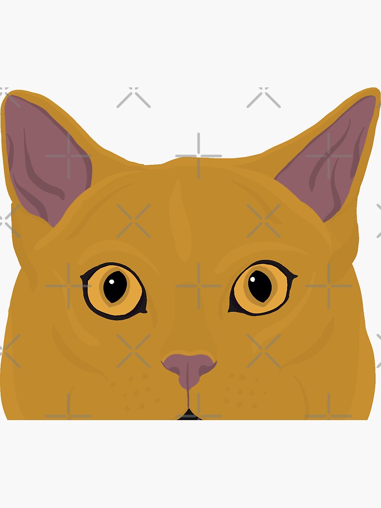 "Curious Ginger Cat Yellow Eyes" Sticker by kherrin Redbubble