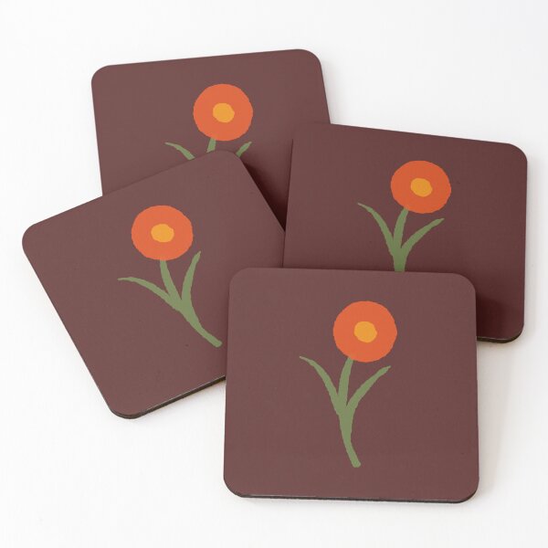 Item preview, Minimalist Bloom in tangerine orange and chocolate brown  designed and sold by FrancesPoff.