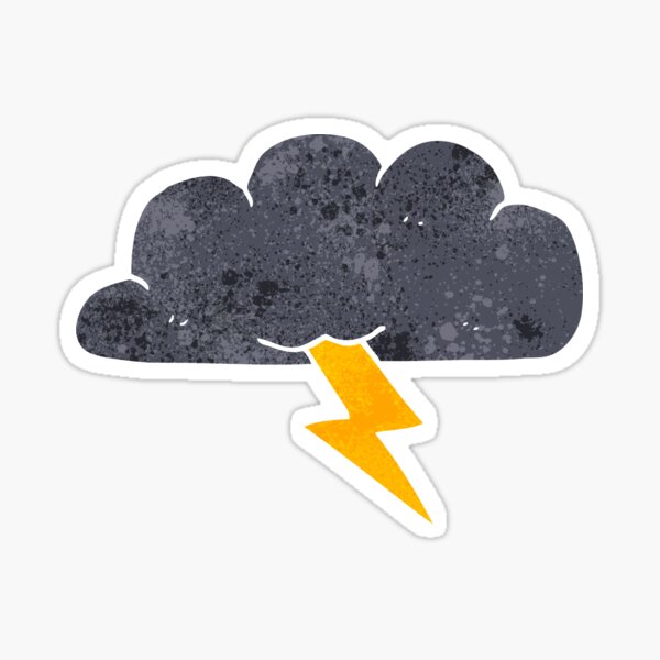 retro cartoon thundercloud Sticker