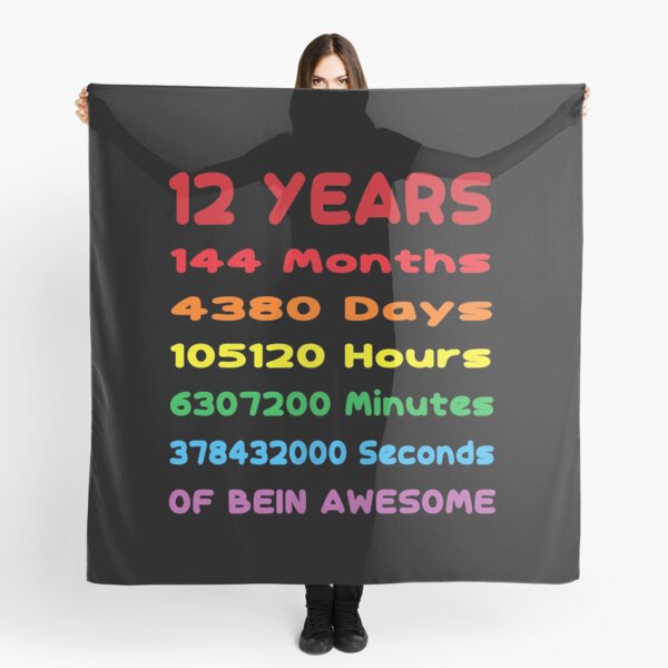 12 Years Of Being Awesome Funny Vintage Scarf