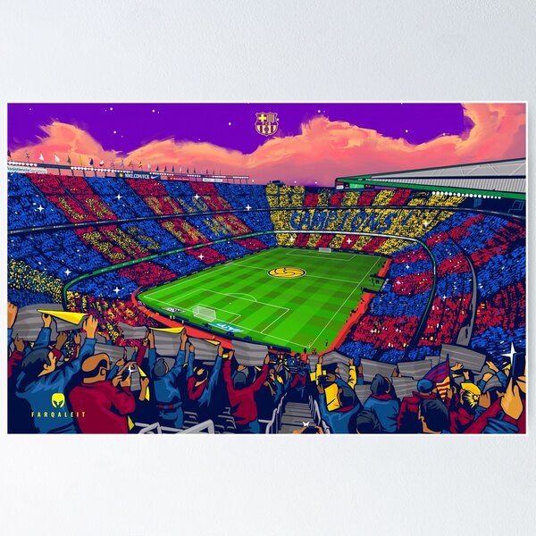 Item preview, Camp Nou illustration designed and sold by farqaleitart.