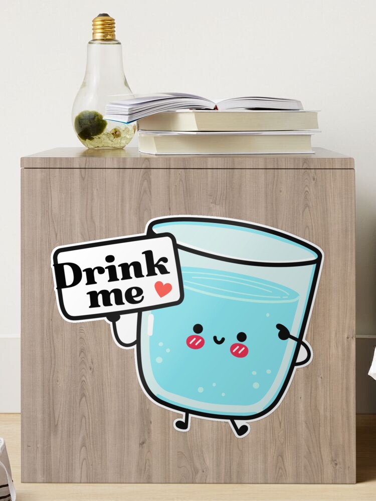 Drink more water. Cute drinking eco bottles characters, funny