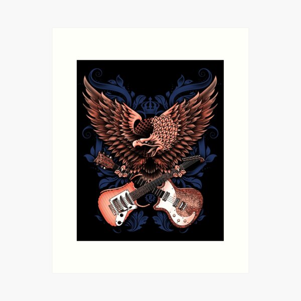 Tribal Eagle Guitars Red Blue