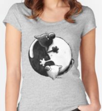 Yin and Yang Cats Women's Fitted Scoop T-Shirt