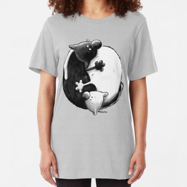 Yin and Yang Cats Slim Fit T-Shirt