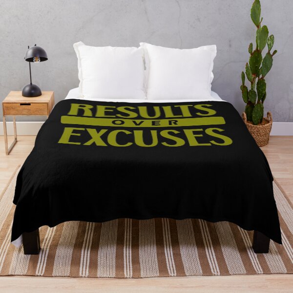 Item preview, Results Over Excuses Olive Green text designed and sold by artfulnotebook.