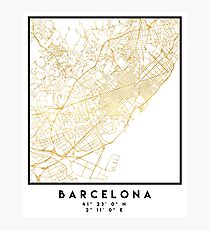 BARCELONA SPAIN CITY STREET MAP ART Photographic Print