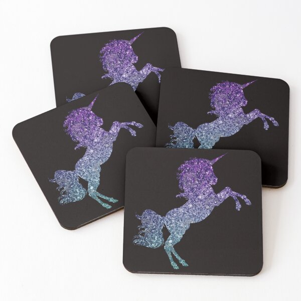 Item preview, Dark Teal and Purple Ombre Faux Glitter Unicorn designed and sold by Felicity-K.