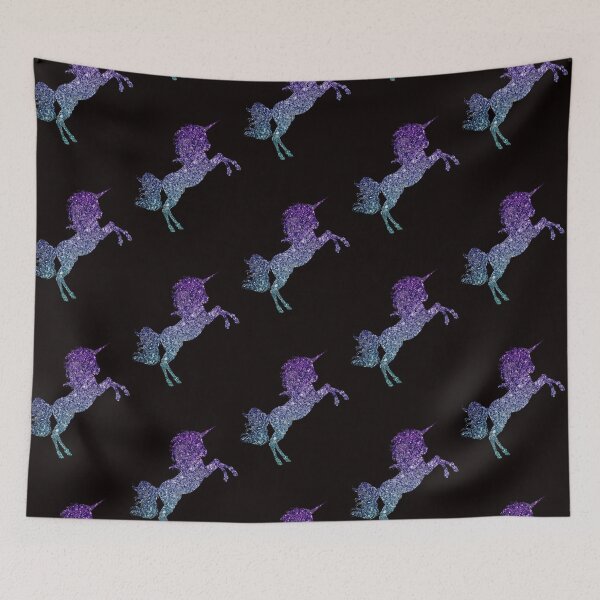 Item preview, Dark Teal and Purple Ombre Faux Glitter Unicorn designed and sold by Felicity-K.