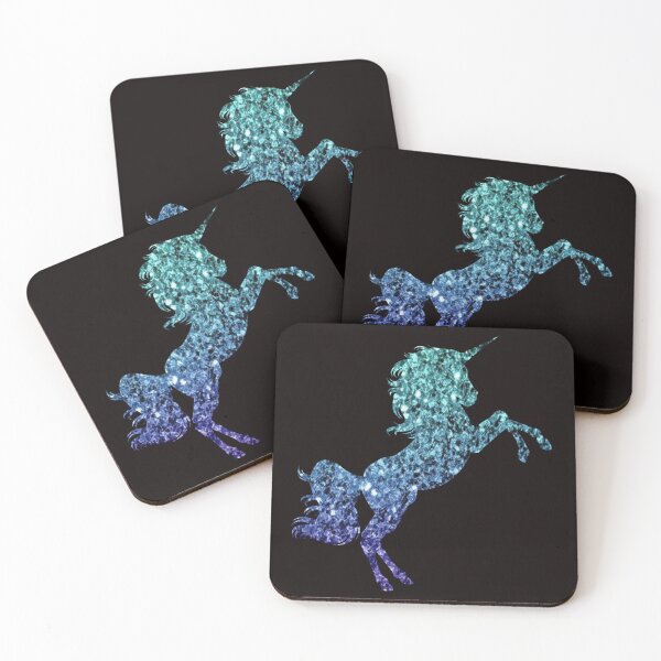 Item preview, Dark Teal and Blue Ombre Faux Glitter Unicorn designed and sold by Felicity-K.