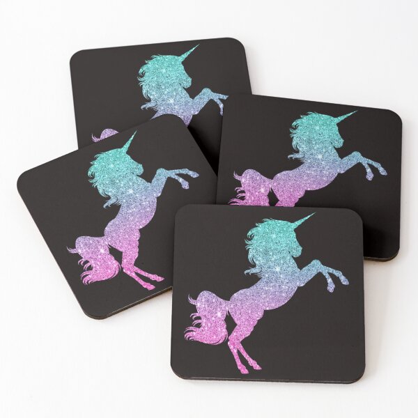 Item preview, Unicornio con purpurina sintética en verde azulado brillante y rosa Ombre designed and sold by Felicity-K.