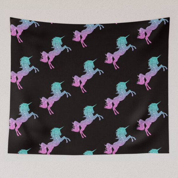 Item preview, Bright Teal and Pink Ombre Faux Glitter Unicorn designed and sold by Felicity-K.