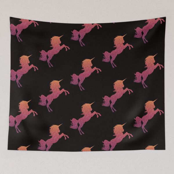 Item preview, Unicornio con purpurina sintética Ombre naranja rojo oscuro designed and sold by Felicity-K.