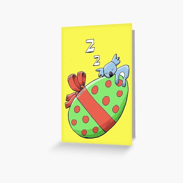 Cute Sleeping Koala on an Easter Egg Greeting Card