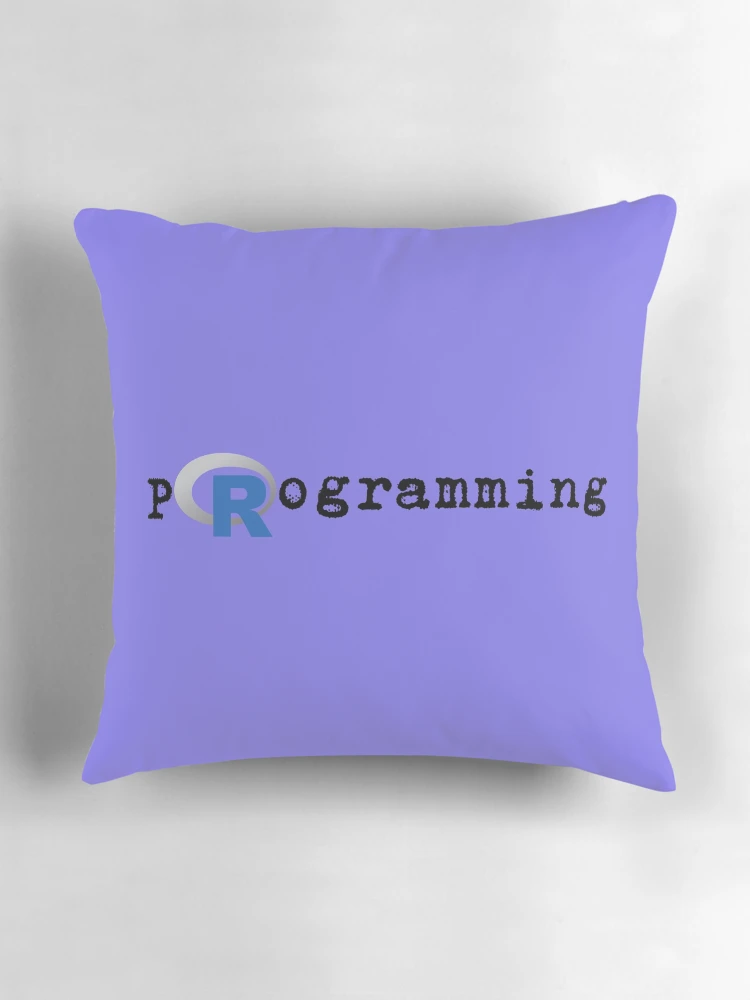 Aperçu 3 sur 4. Coussin avec l'œuvre Programmation R dans R Programmation R créée et vendue par KoopTroop ⭐⭐⭐⭐⭐.