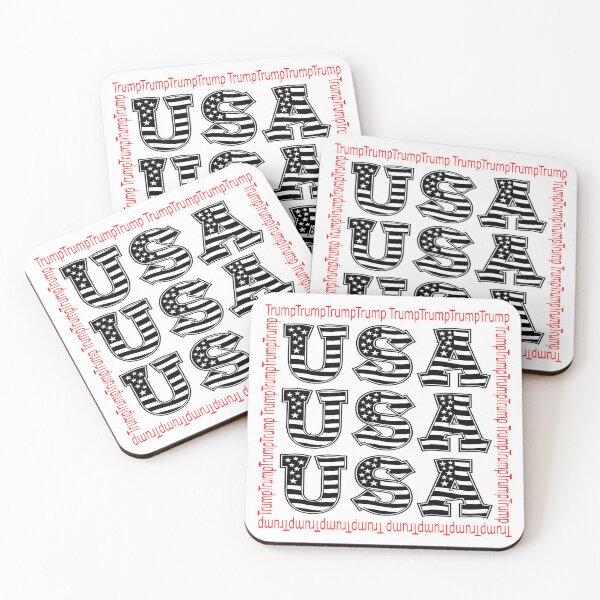 Item preview, USA USA USA in stars and stripes with Trump border designed and sold by Becky Hunter.