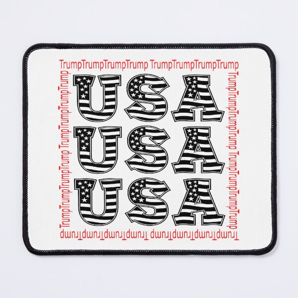 Item preview, USA USA USA in stars and stripes with Trump border designed and sold by Becky Hunter.
