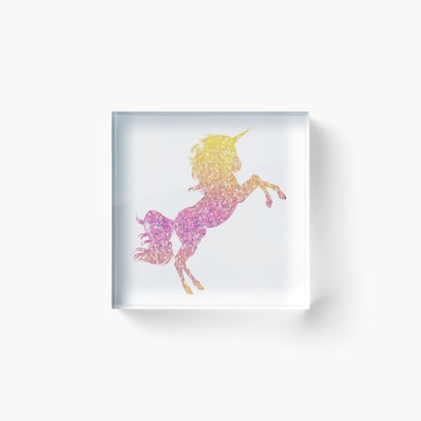 Item preview, Unicornio con purpurina sintética Ombre rosa y amarillo designed and sold by Felicity-K.