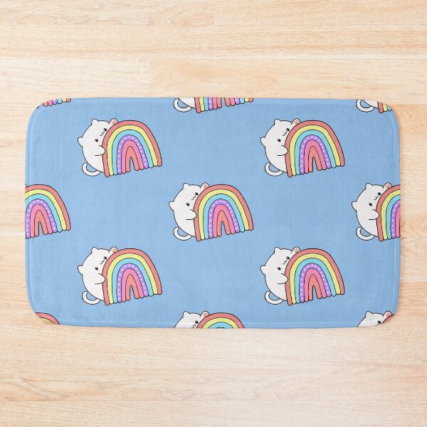Item preview, Cute Chubby Chonky White Cat and Pastel Color Rainbow designed and sold by Annisa Yuwanda.