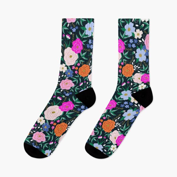 Item preview, Peonies on Black Flower Pattern designed and sold by Insvy Design Studio.