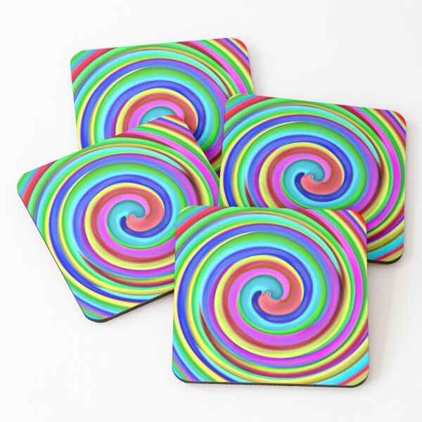 Item preview, Bright Psychedelic Multicoloured Rainbow Spiral Twirl Lolipop Design designed and sold by James-Cole.