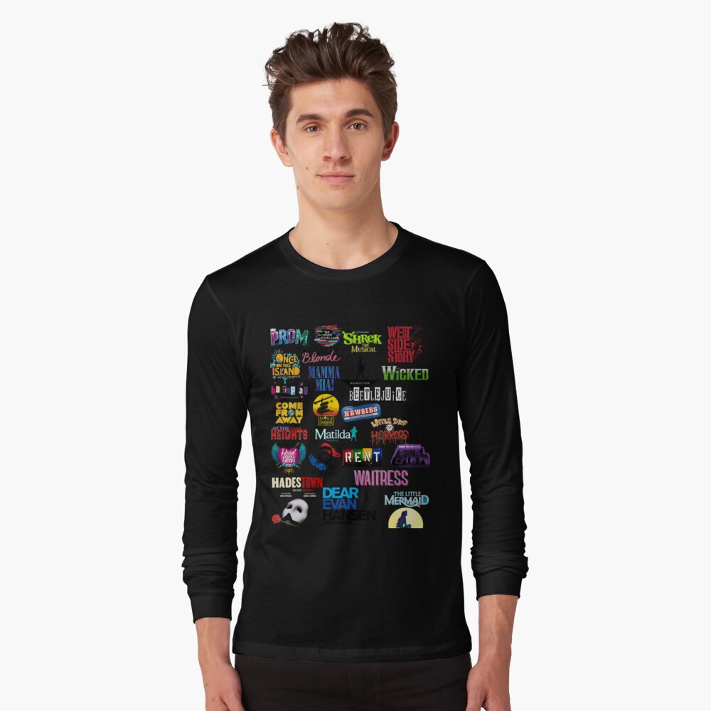 Musical Theater Sticker Shirt Inspired by Broadway Shows Essential T-Shirt  for Sale by Brooke (bwaybyth)