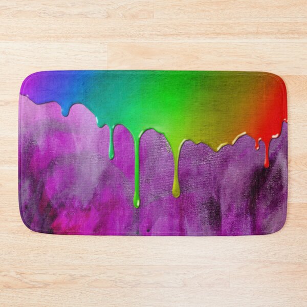 Item preview, Bright Multicolored Rainbow Paint Dripping Over Purple Canvas designed and sold by James-Cole.