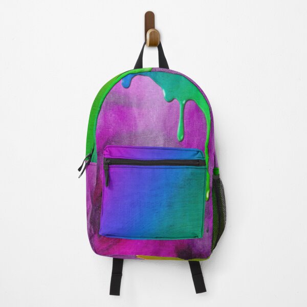 Item preview, Bright Multicolored Rainbow Paint Dripping Over Purple Canvas designed and sold by James-Cole.