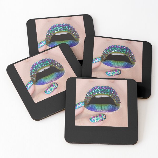 Item preview, Rhinestones mermaid lip art and nail art Classic designed and sold by NoudHussain.