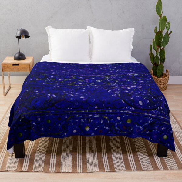 Item preview, Retro dark navy blue paisley designed and sold by fowons.