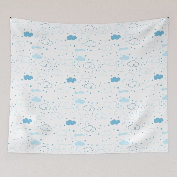Item preview, Clouds + Stars Blue Pattern designed and sold by ZestyFruit.