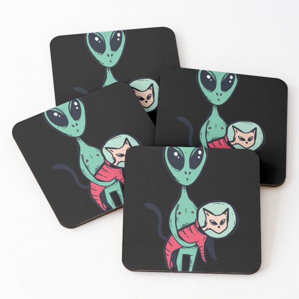 Item preview, Alien with Cute Alien Cat Premium Scoop . designed and sold by cradydbherol.