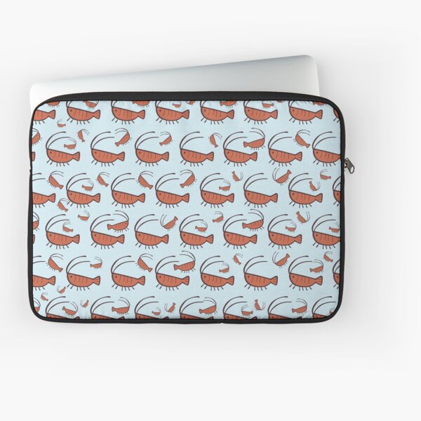 Gura's Cute Shrimp Pattern Laptop Sleeve