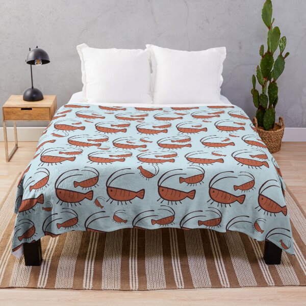 Gura's Cute Shrimp Pattern Throw Blanket