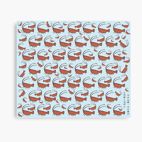 Gura's Cute Shrimp Pattern Canvas Print