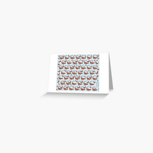 Gura's Cute Shrimp Pattern Greeting Card